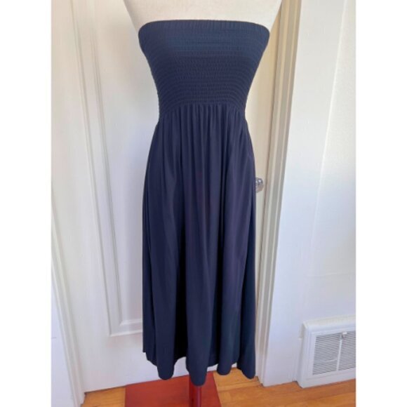 COTTON:ON Black Smocked Strapless High Low Midi Dress Size M - Picture 3 of 11